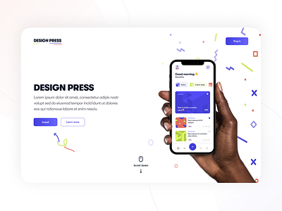 Design press app app blog clean dashboard design graphic design interaction design landing page mobile mobile app motion design press ui uiux web web design