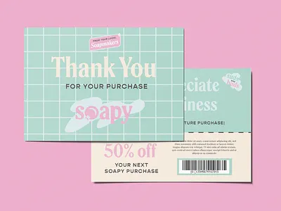 Soapy Branding - Coupon Mockup bold branding color palette coupon design graphic design identity illustration layout logo print printdesign typography vector