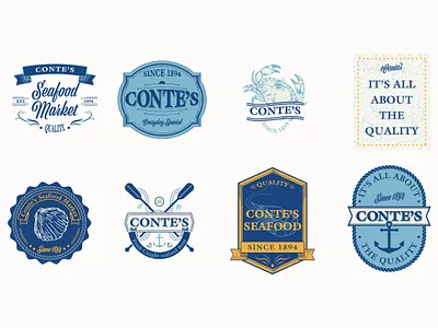 Conte's Seafood Brand Identity branding graphic design illustration