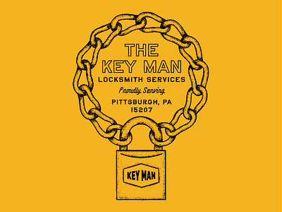 Good Guys Drop 005: The Key Man brand branding chain design graphic design illustration key keys lock locksmith logo pennsylvania steel typography vector