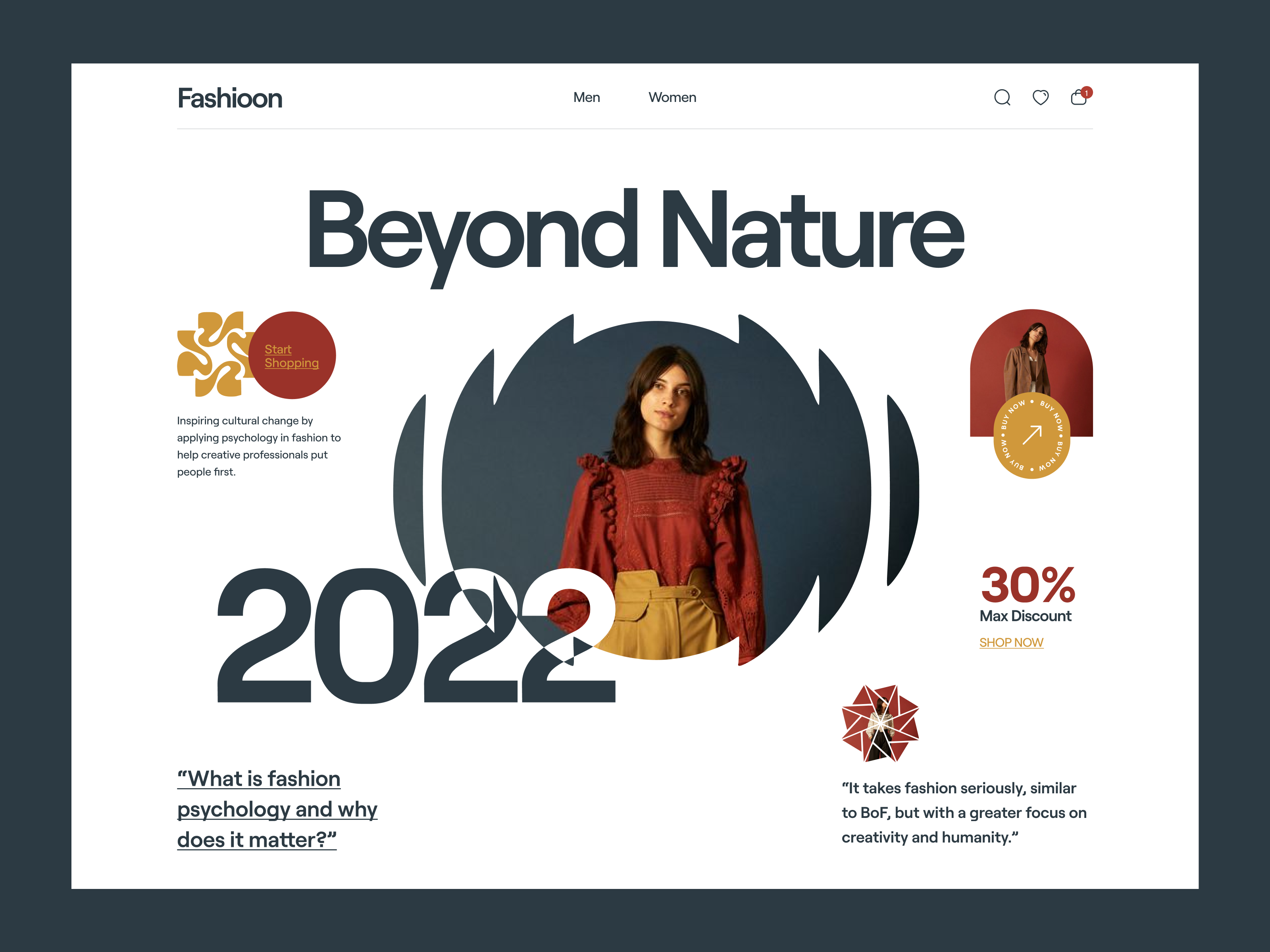 Example of Fashion website header design
