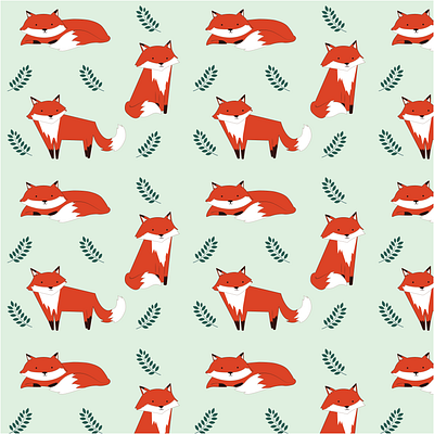 Fox Pattern adobe illustrator design foxes fun illustration nature nature print pattern repeat pattern seamless pattern vector illustration whimsical