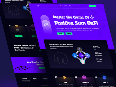 DeFi Landing Page Redesign - Inverse.finance arafat defi website defi website redesign design homepage landing page nft nft website ui web web design web designs web page webdesign webpage website website design website design ui website ui