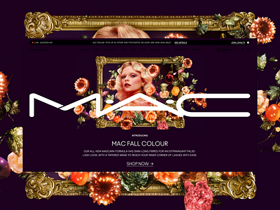 MAC COSMETICS COVER SYSTEM clean cosmetics ecommerce editorial flat header logo mac ui ux