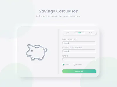 Neumorphism UI design ui