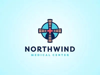 LOGO 24/30 - NorthWind Medical Center brand branding health healthcare hospital logo medical medical center wind windmill