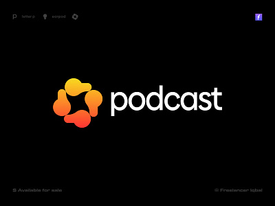 Podcast Streaming Logo Design brand brand identity branding design gradient logo logo logo design logo designer logo mark mark media logo modern logo monogram p logo podcast logo production logo startup streaming logo vector