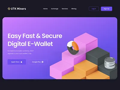 Crypto Mining Website app design app landing page design crypto app crypto landing page crypto mining crypto website figma design landing page design mining pool website website design