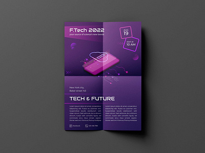 Mobile Technology & Future fest Isometric flyer design flyer future graphic design illustration isometric mobile neon tech technology vector