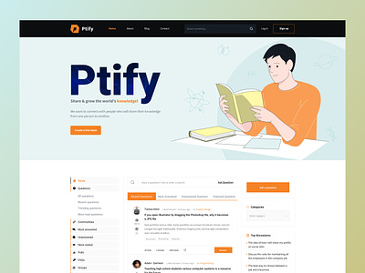 Pify - Social Questions & Answers Template corporate creative design design envytheme landing page webdesign website design wiki