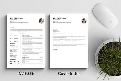 Resume template branding clean cover cover letter cv design illustration logo resume ui