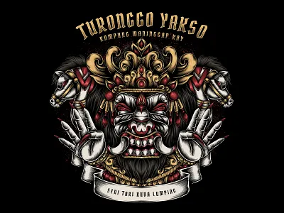 Kuda Lumping Logo Design apparell artworkforsale barong branding clothing illustration indonesian kuda lumping tshirt tshirt design