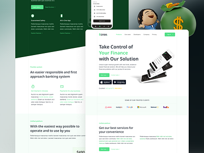 Ecro - Fintech Application Landing Page clean ui dashboard design finance finance website fintech fintech application fintech landing page fintech webapp fintech website fintech website design fntech application design landing page landing page design minimal ui ui design uiux design ux design web application web application design