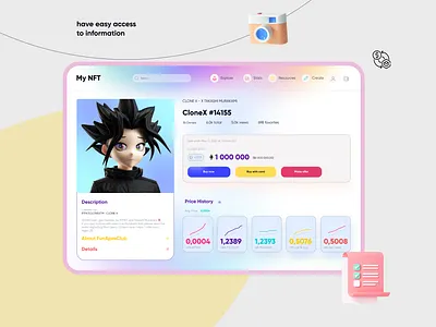 NFT anime dashboard marketplace nft profile punk store ui ux web
