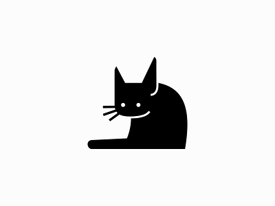 Cat Logo black branding cat cute design feline geometric graphic design identity illustration kitty logo mark mascot minimalist pet premium symbol vector vet