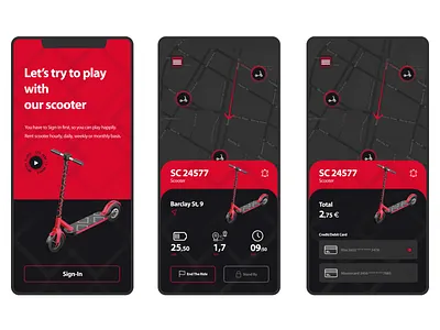 Scooter Mobile App design graphic design mobile design scooter scooter application scooter mobile ap ui uiux design ux