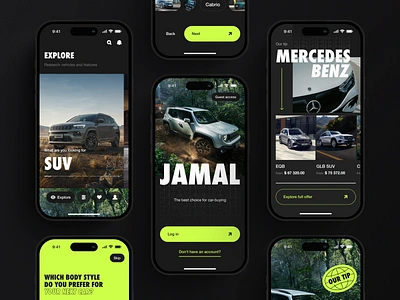 A car-buying experience (design + prototype + MVP) app auto buy car explore homescreen interest mobile app mobile design onboarding rent splash sticker ui uidesign ux uxdesign vehicle welcome screen