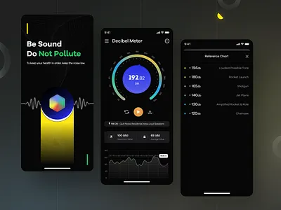 Decibel detecting application 3d animation app branding design galaxy graphic design halolab illustration kit8 logo motion graphics sound sound decibel ui ui8 unfold ux vector