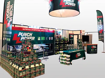 PLV Stand Salon du running branding graphic design