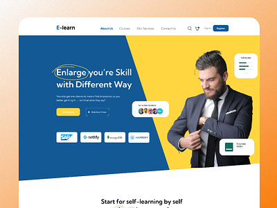 Elearn - Online Course Landing Page how to build a landing page online course marketing ui