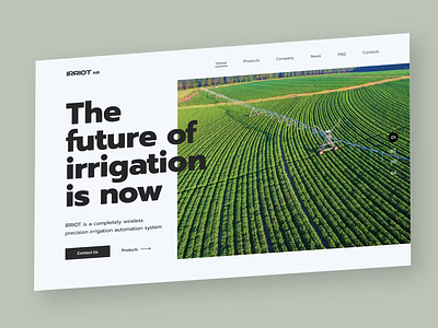 Irriot Website Redesign Concept: animation agriculture agro agrotech design farm farmer farming irrigation site web web design website