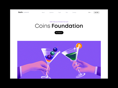 Stafin - Landing page design with illustration clean crypto design illustration landing landing page design minimal ui web design