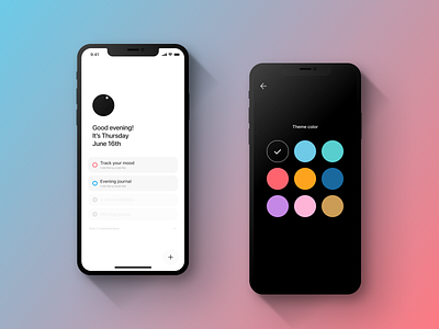 Sensive Journal & Mood Tracker - App Explorations app app theme design health ios journal journaling mental health minimal mood mood tracker sensive ui ux