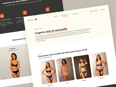 Miriale | Fashion E-commerce Website beige brand clean clothes ecommerce minimal red shop switzerland underwear web design website women