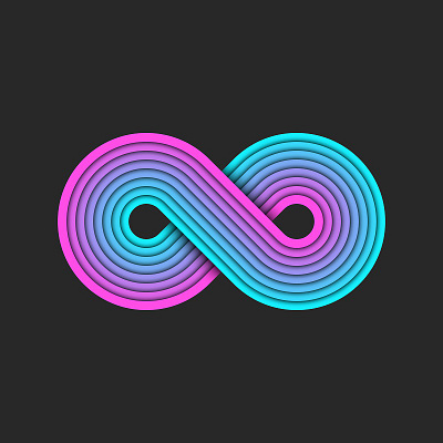 Infinity symbol branding cyber logo cyberpunk logo cyberpunk style emblem endless logo endless shape futuristic neon gradient logo graphic design illustration infinite symbol infinity infinity logo infinity symbol logo logo design loop shape material design papercut