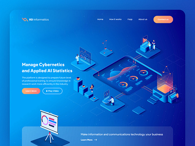 Applied AI Statistics Platform Landing Page 3d ai charts cyber design figma illustration information isometrics landingpage logo machine learning office platform security statics ui ux vector web