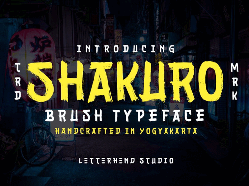 Shakuro - Brush Typeface chinese freebies