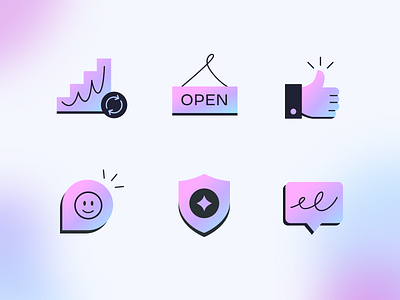 Icons set for website Zarplata 24 color finance gradient icon set icons illustration ui web webdesign website