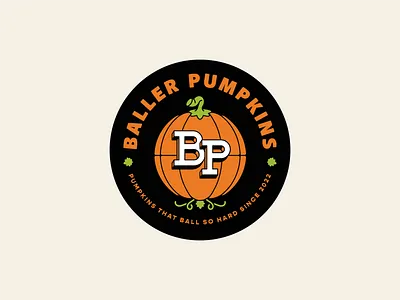 Baller Pumpkins badge basketball logo halloween halloween logo logo old school logo pumpkin logo pumpkin patch sport logo weekly warmup