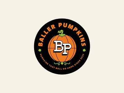 Baller Pumpkins badge basketball logo halloween halloween logo logo old school logo pumpkin logo pumpkin patch sport logo weekly warmup