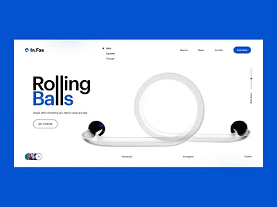 Rolling Balls 3d 3d render 3d ui animation blender c4d case study cinema 4d clen design illustration isometric minimal motion motion graphics redshift render ui ux webdesign