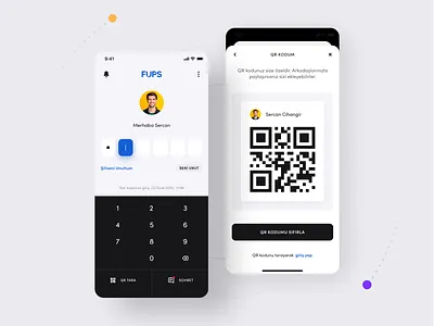 FUPS Login Screens app fups ios login logo mobileapp neobanking password qr ui ux