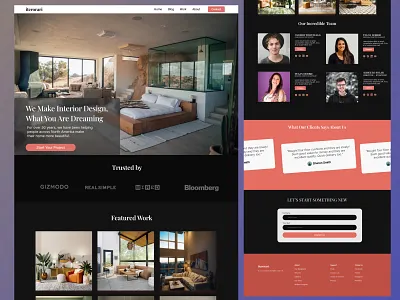 Interior design websites design graphic design home page homepage design interior website landing page design website design