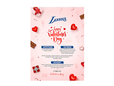 Lennies Menu Card Design | Social Media Design awesome classy design facebook illustration instagram latest logo menu menu bar menu card menu design minimal modern post restaraunt social media ads trending valentine day yummy menu