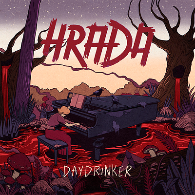 Daydrinker album cover drink drinker drunk mushroom music piano retro swamp vanilla vanilla sky vintage wine