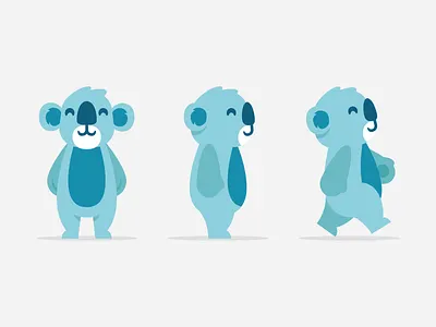 Koala animal brand branding cartoon character design elegant flat front funny happy illustration koala logo logotype mascot modern nice walk walking