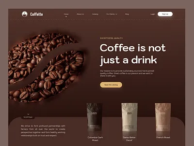 Coffetto - Coffee Suppliers website business coffee coffee grain coffeeshop creative design dropshipping espresso gradient interface landing page supplier tea ui web design website