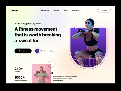 CaliFit - Fitness Landing Page 8fit coaching cult cult.fit fintess freeletics future glo jefit map my run myfitnesspal nike training club ntc online fitness seven strava training ui ux web design