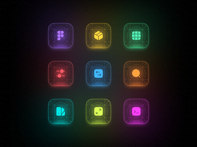 Anron Icons for Figma: Neon Edition 2.0 24px broken duocolor duotone figma filled glowing gumroad icon icons library line monochrome neon pack set