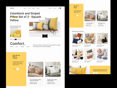 Pillow Web Landing Exploration bitmate bitmate studio branding e commerce ecommerce landing landing page minimal online store pillow pillow shop product design shop store ui ux web app web design web ui website