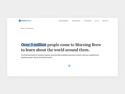 Morning Brew Accelerator Website agency business clean design cohort courses color courses education illustration learning mba morning brew newsletter newsletters online learning uidesign uiux uxdesign uxui web design webdesign