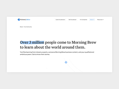 Morning Brew Accelerator Website agency business clean design cohort courses color courses education illustration learning mba morning brew newsletter newsletters online learning uidesign uiux uxdesign uxui web design webdesign