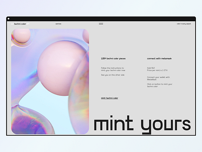 techni color 1284 Webdesign & React Webdevelopment animation branding cgi crypto design fashion landingpage nft ui ux webdesign