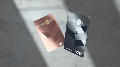 Vergo abstract animation bank banking branding card cards design finances fintech golden logo mark minimal money motion graphics payment simple ui visa