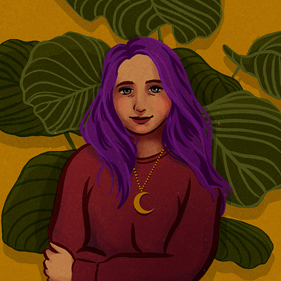 New Prof Pic illustration moon mustard plants procreate profile profpic