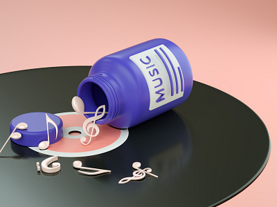 The best medicine 3d branding cinema 4d graphic design illustration medicine music octane render vinyl disc